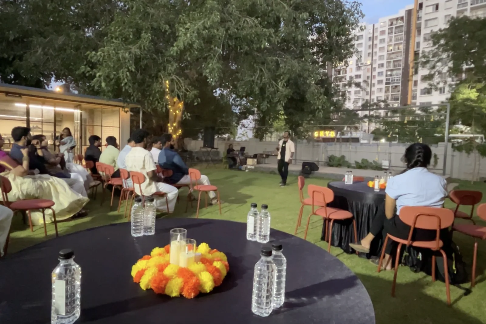 FERRASTACK team members gathered outdoors for a presentation
